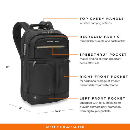 Briggs & Riley HTA Medium Expandable Backpack-Black