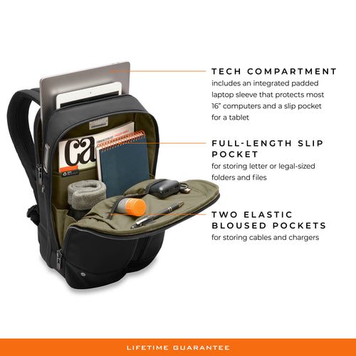 Briggs & Riley HTA Medium Expandable Backpack-Black