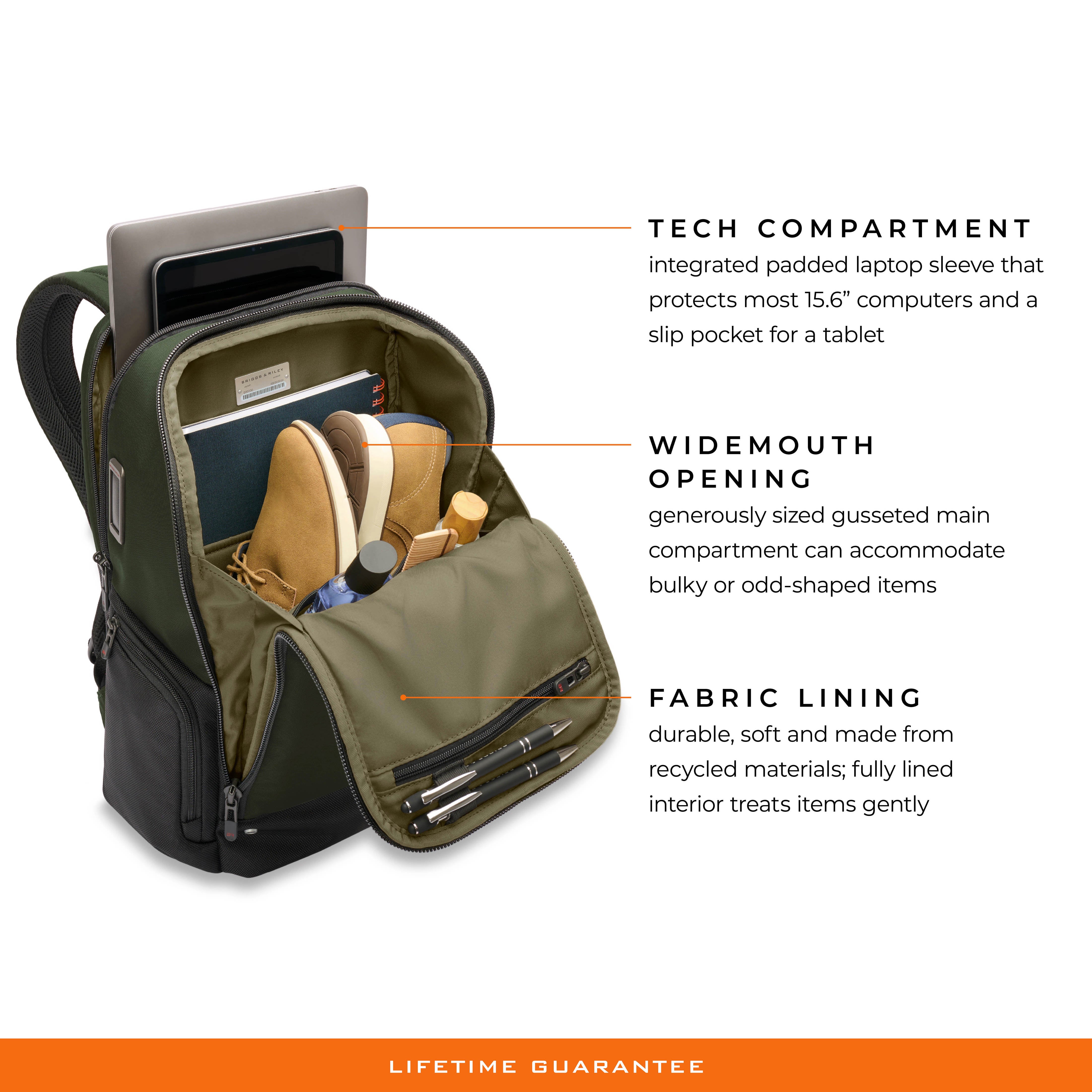 Briggs & Riley HTA Medium Widemouth Backpack-Hunter