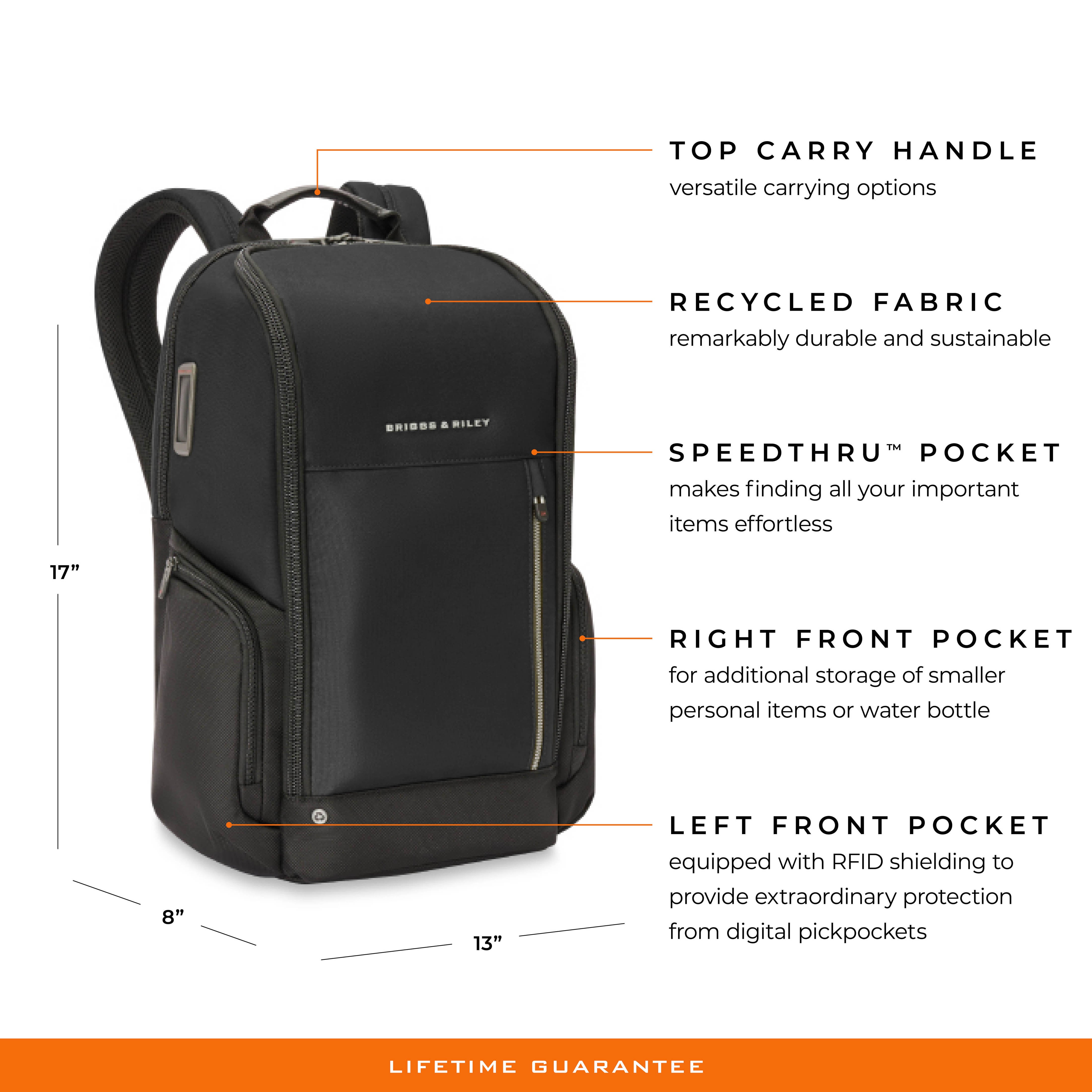 Briggs & Riley HTA Medium Widemouth Backpack-Black