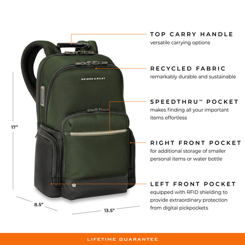 Briggs & Riley HTA Medium Multi-Pocket Backpack-Hunter