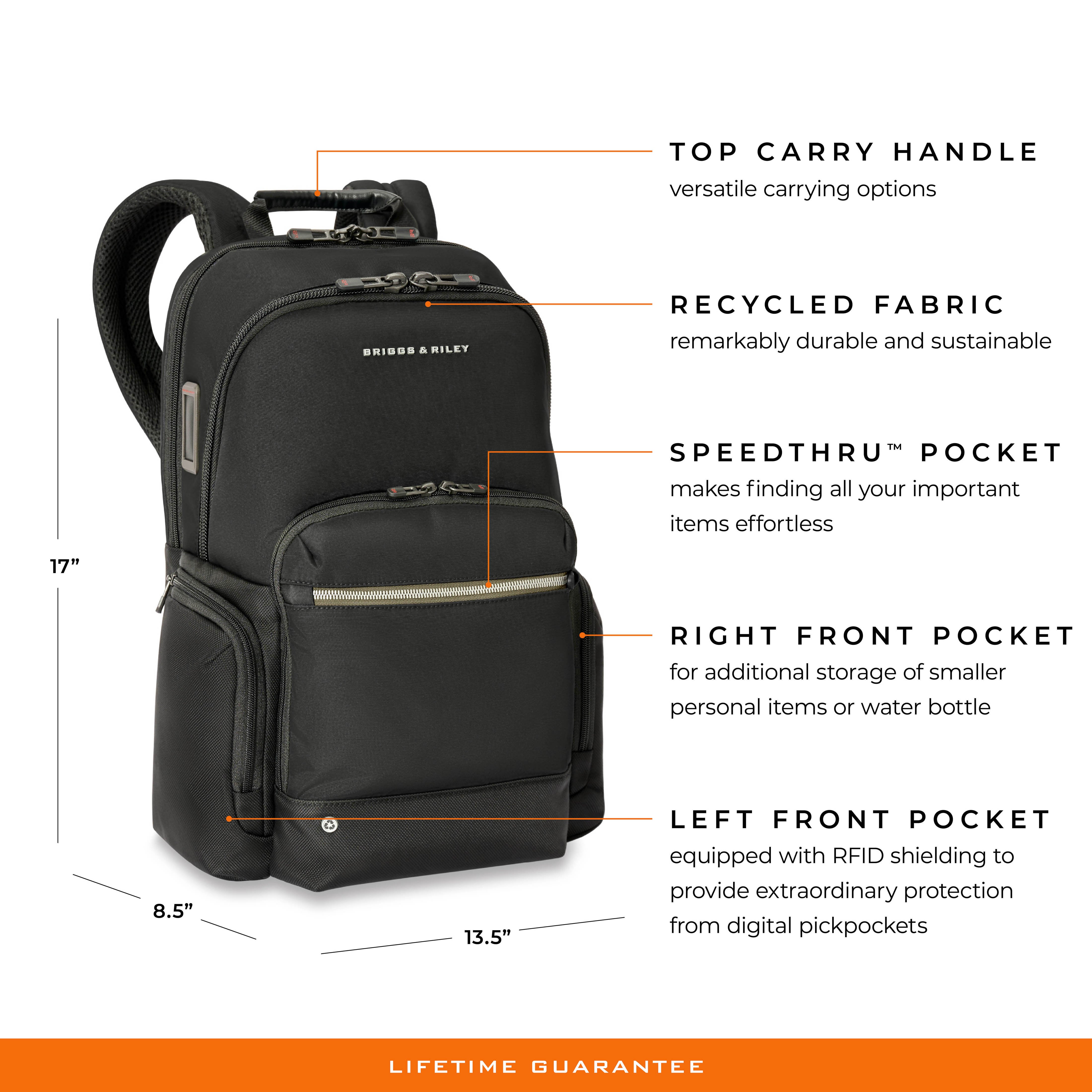 Briggs & Riley HTA Medium Multi-Pocket Backpack-Black