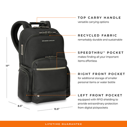 Briggs & Riley HTA Medium Multi-Pocket Backpack-Black
