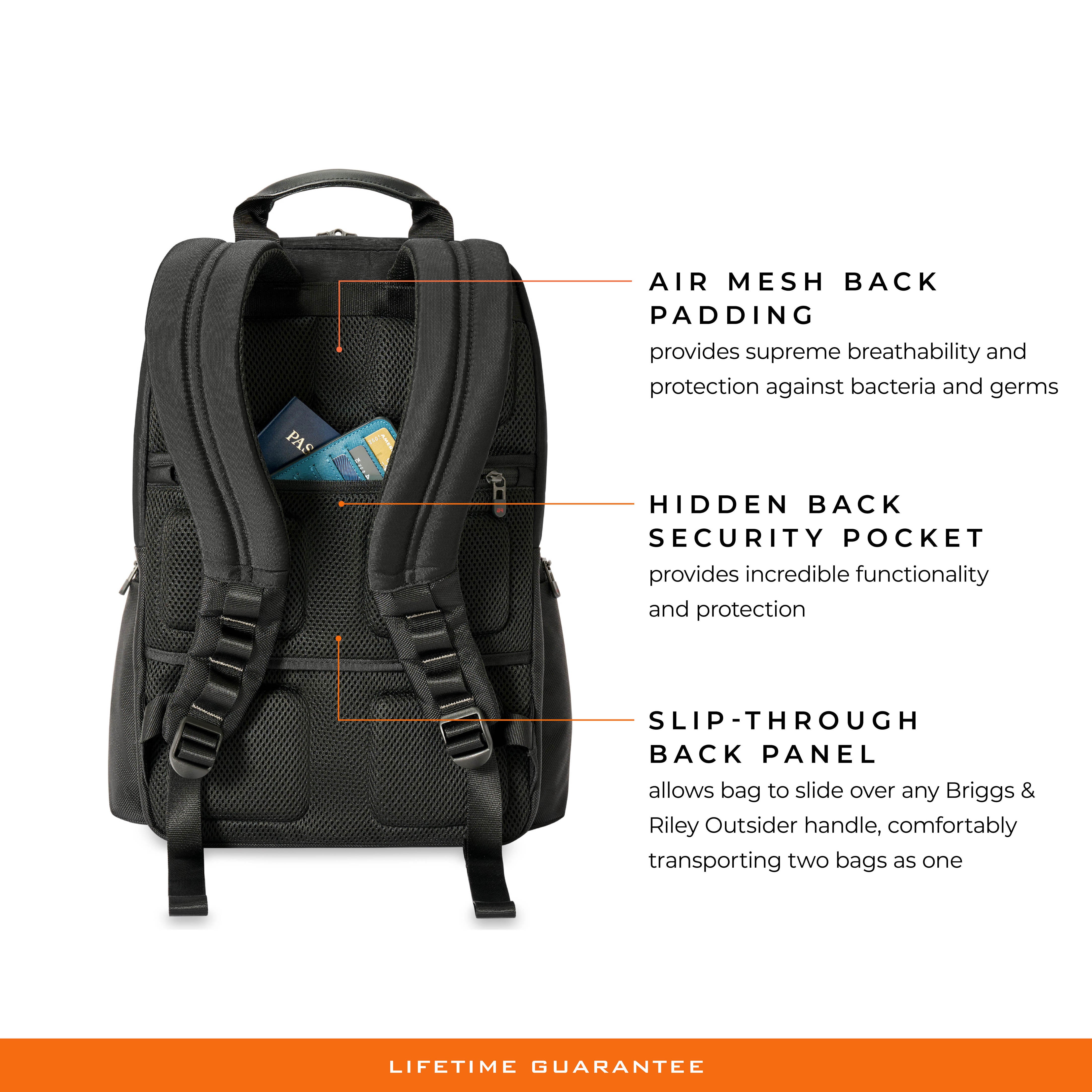 Briggs & Riley HTA Medium Multi-Pocket Backpack-Black
