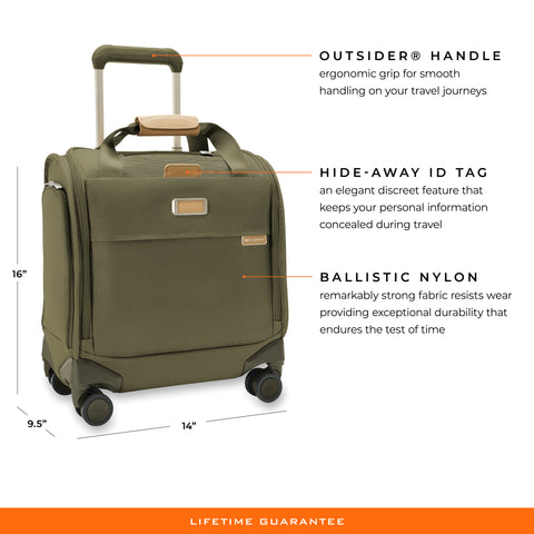 Briggs & Riley Baseline 21"  Global Carry-On Expandable Spinner - Olive