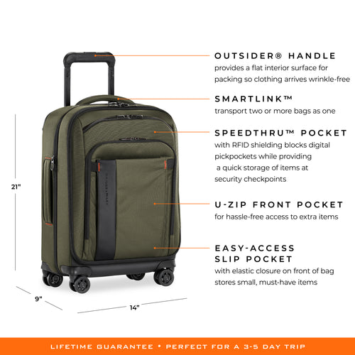 Briggs & Riley ZDX International 21" Carry-On Expandable Spinner - Hunter