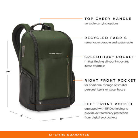 Briggs & Riley HTA Medium Multi-Pocket Backpack-Black
