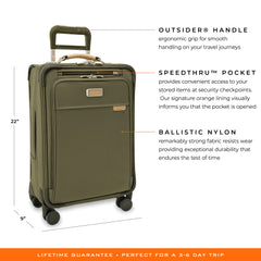 Briggs & Riley Baseline 22" Essential Carry-on Expandable Spinner - Olive